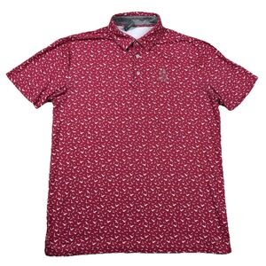 Anderson Ord Shirt Mens L Performance Golf Polo Birds All Over Print Seagulls